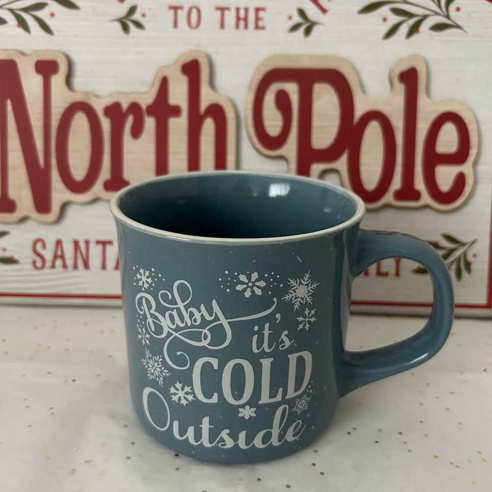 🩵New Winter Blue Double Sided Ceramic Holiday Mug🩵